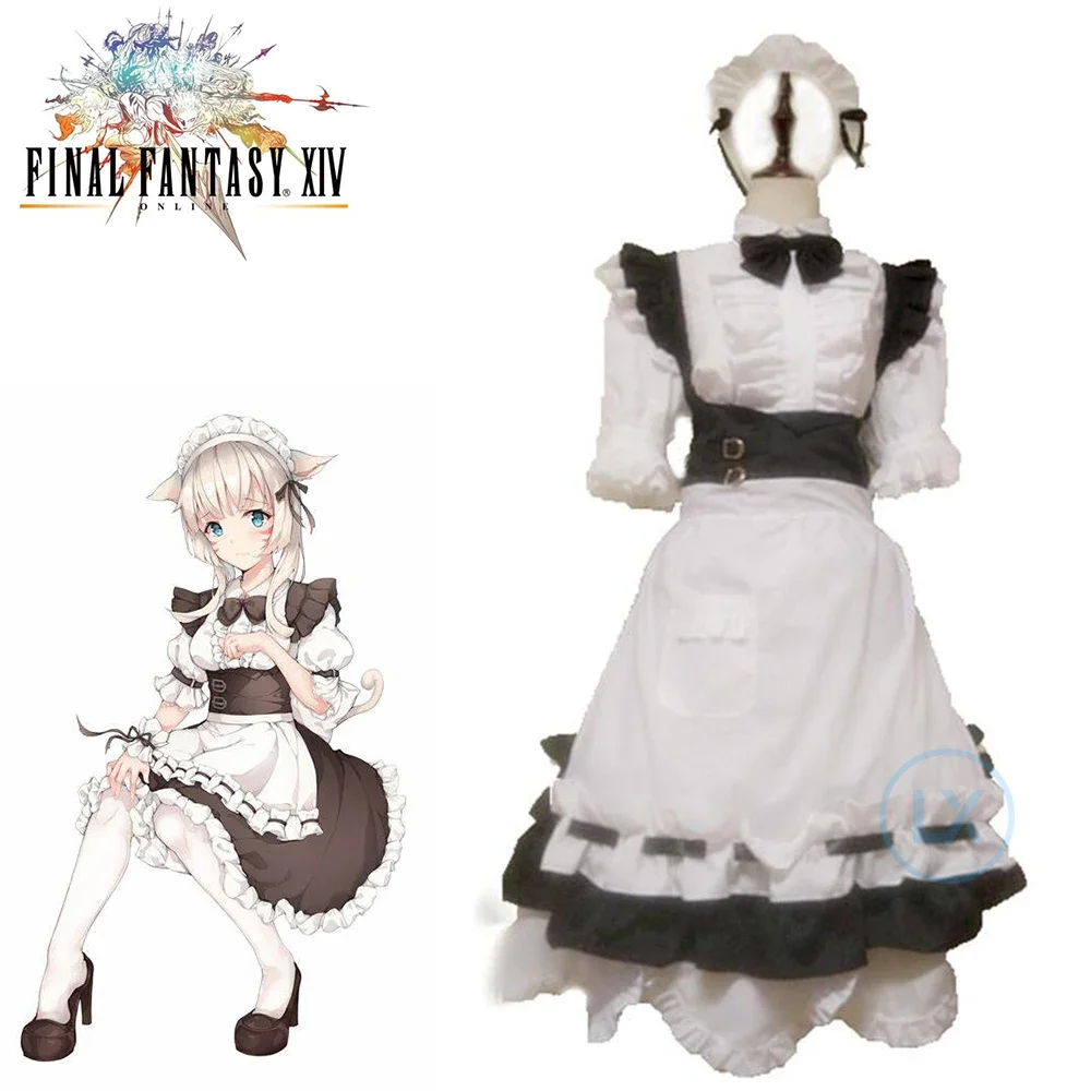 Game Miqo'te Cosplay Costume Halloween Christmas Carnival Sexy Dress Maid Servant Uniform Custom Made