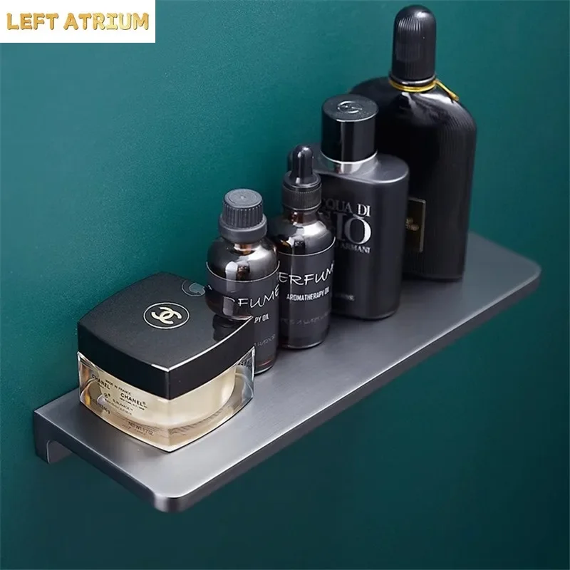 Total Brass Gray Bathroom Shelf  Black Soap Dish Bath Shower Shelf Wall Mounted Bath Shampoo Holder Basket Holder