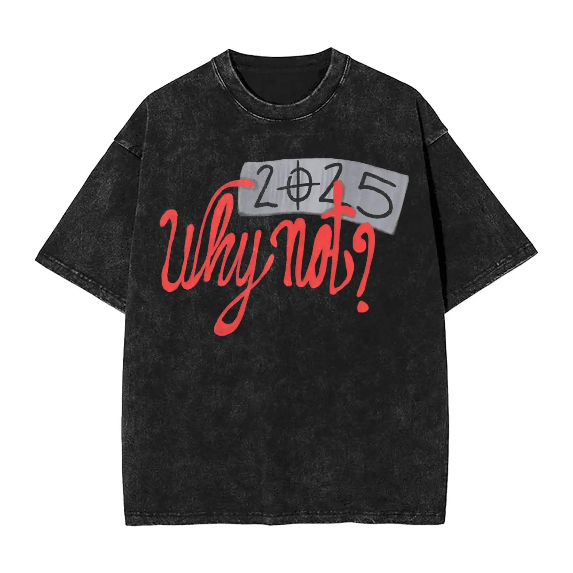 

Men's Why don't 2025 English pattern printed 100% pure cotton short-sleeved casual T-shirt streetwear top