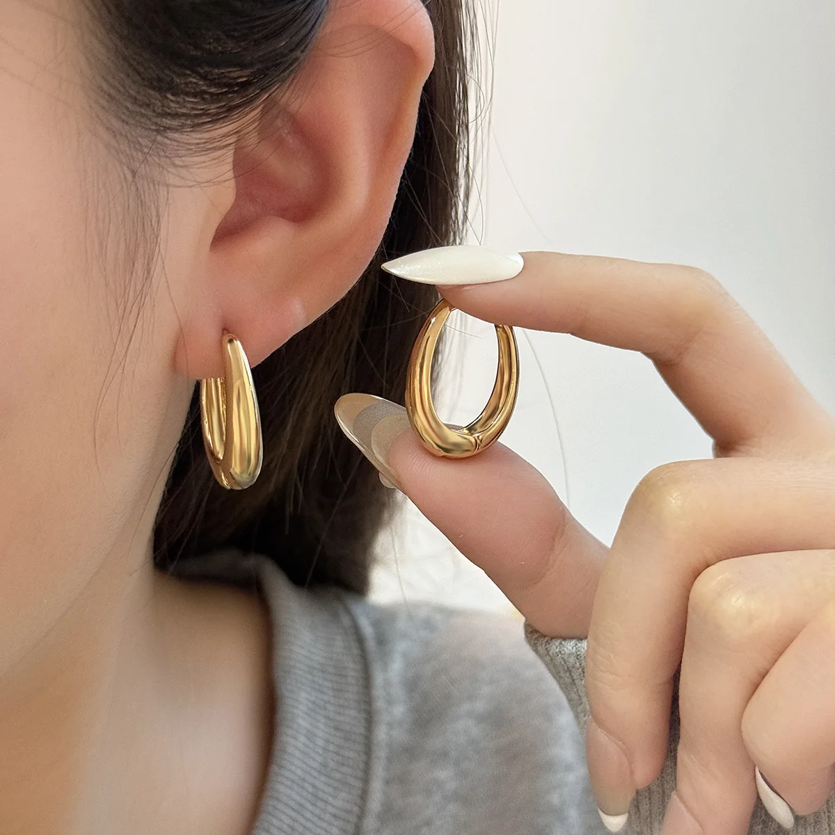 Earrings Teardrop Cutout Metal Simple Premium Lightweight Durable Unique Versatile Office Casual Commute Party Accessory Women