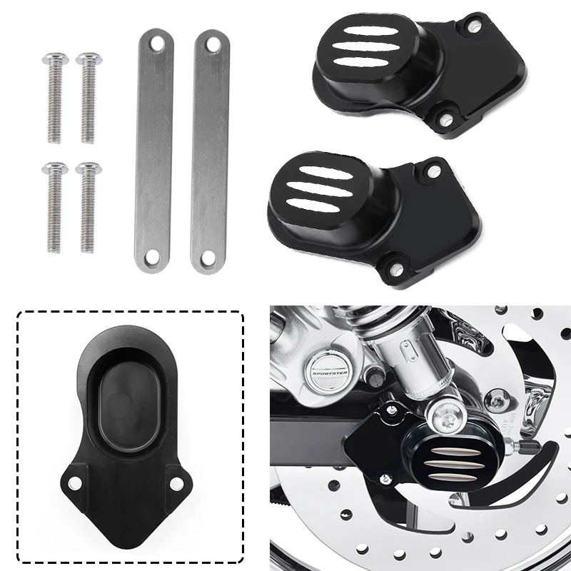 

2xBlack Motorcycle Rear Axle Cover Nut Bolt Caps Accessories Fit CNC Aluminum For Harley Sportster 1200 883 X48 2004-2016 2015