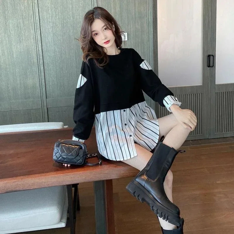 

Pullovers Loose Female Top New In Baggy Korean E Clothing M Emo Novelty Matching 2000s Fashion Women's Sweatshirts On Promotion