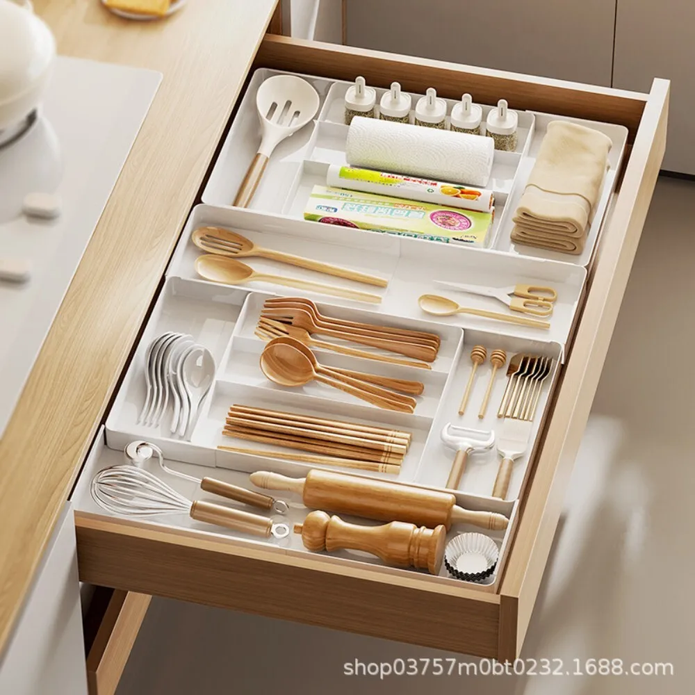 

Expandable Drawer Divider for Kitchen Storage Multi Functional Organizer Box for Cutlery Knives Forks Spoons Chopstick Household