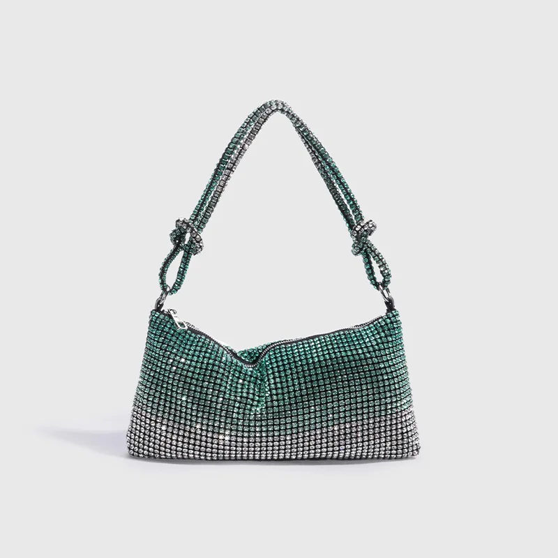 Sparkling Small Women's Sequins Fashion Bag Rhinestone Fashion Hand Portable Shoulder Underarm Bright Diamond Evening Clutch Bag
