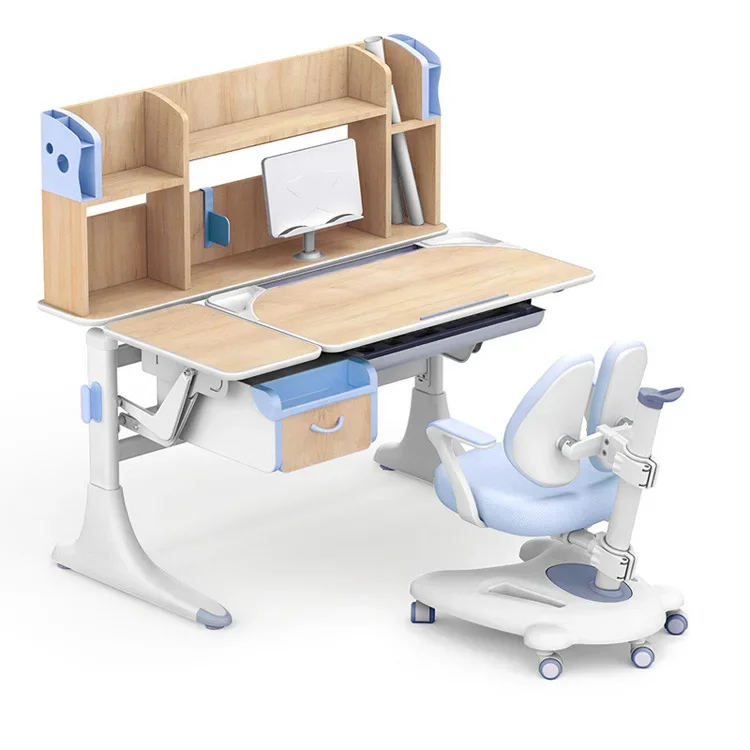 Primary and secondary students multi-functional lifting children's study desk and chair children's solid wood writing desk