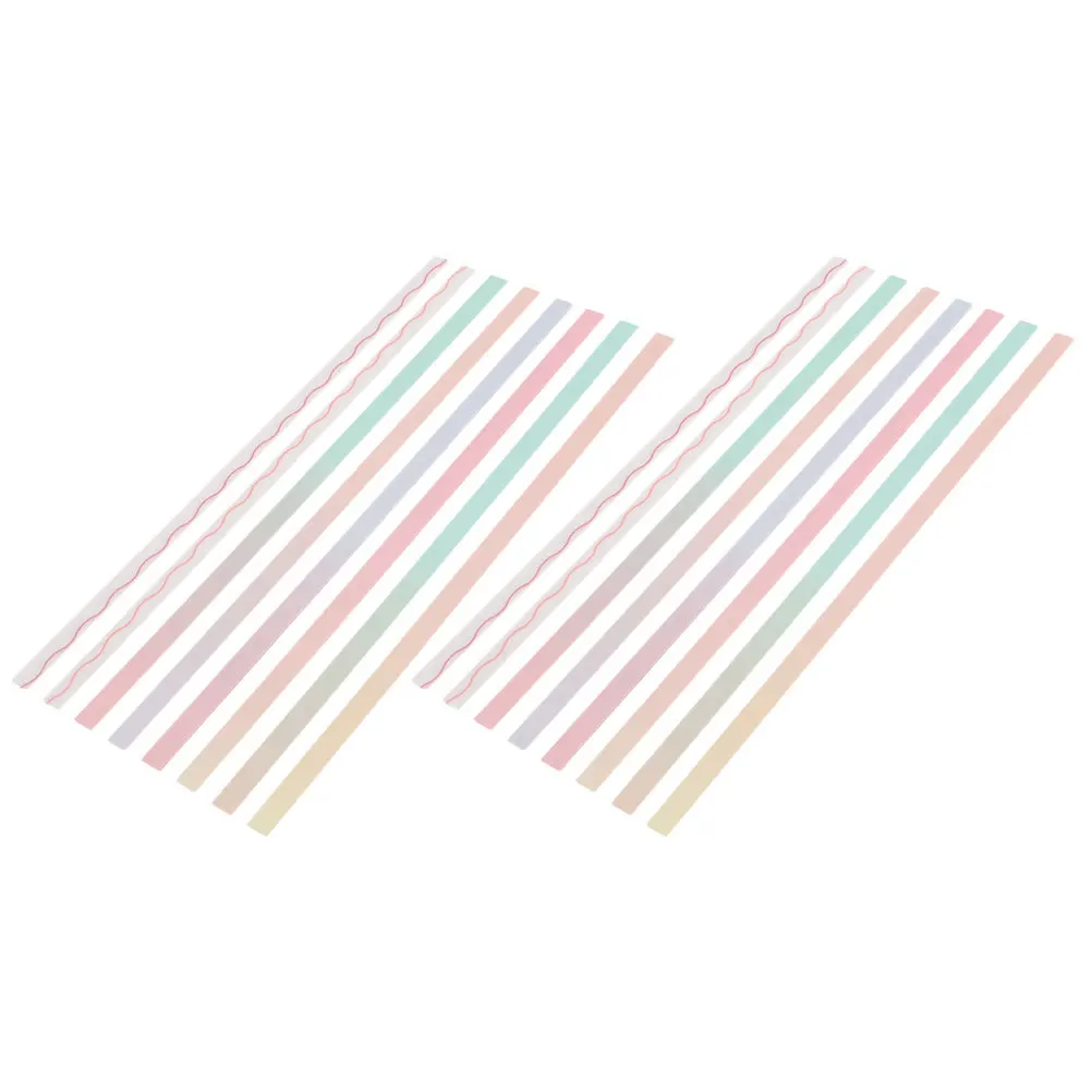 2 세트 롱 바 스티키 스트립 재사용 가능한 인덱스 탭 노트북 책 잡지 페이지 마커 독서 정리 도구 사무용품