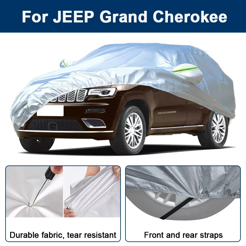 

Outdoor Full Car Cover For JEEP Grand Cherokee with Reflective Strips Waterproof Snowproof Dustproof UV Protection Auto Parts