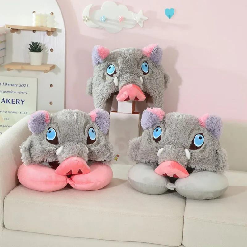

Cosplay Prop Wild Boar Head Plush Hat Demon Slayer Hashibira Inosuke Warm Headgear Japanese Anime Stuffed Anime Plushies Gift