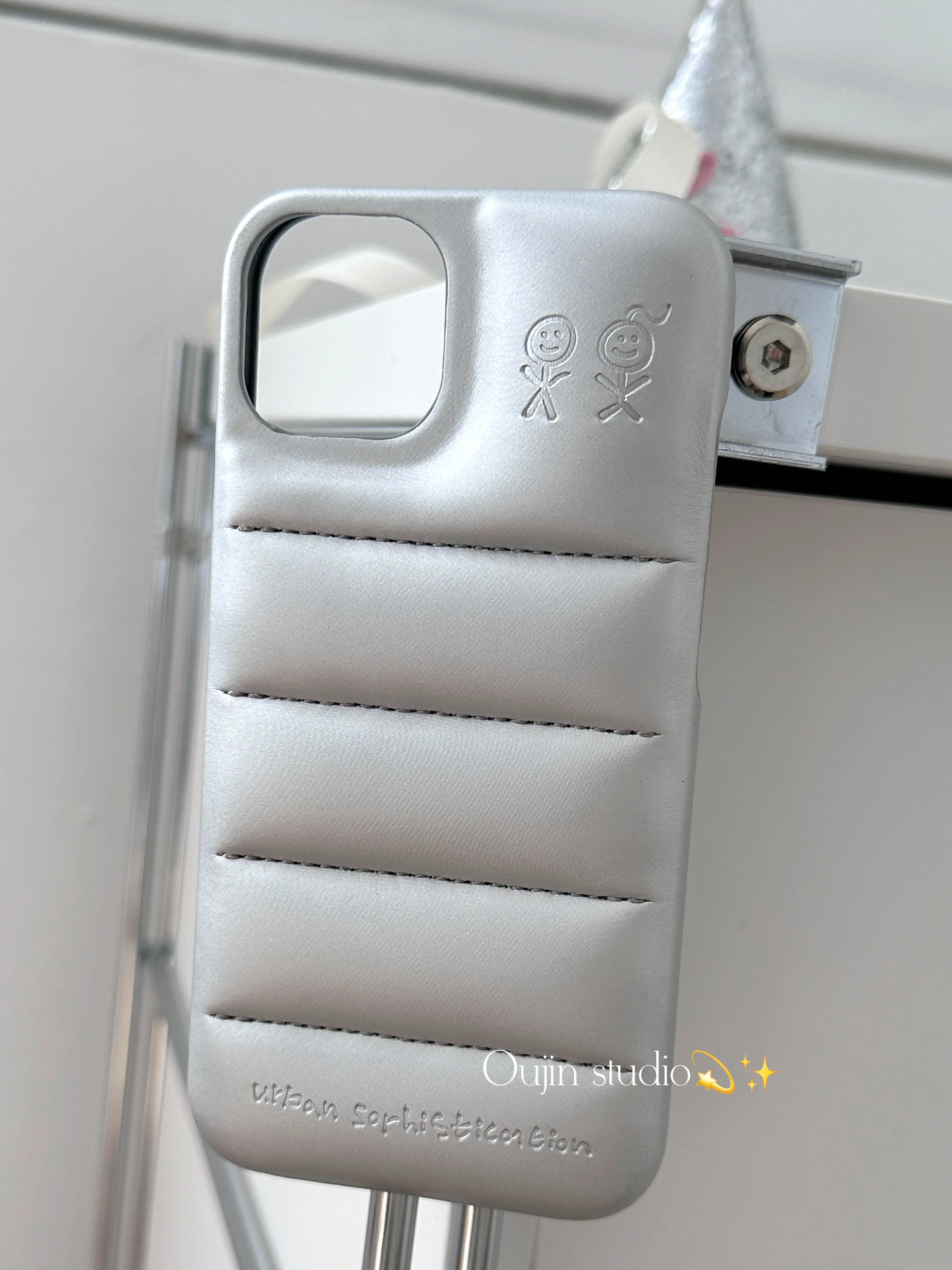 Korean ins niche personality rose same style silver down bulging mobile phone case1615/15promax/13/12 anti-fall protective cover