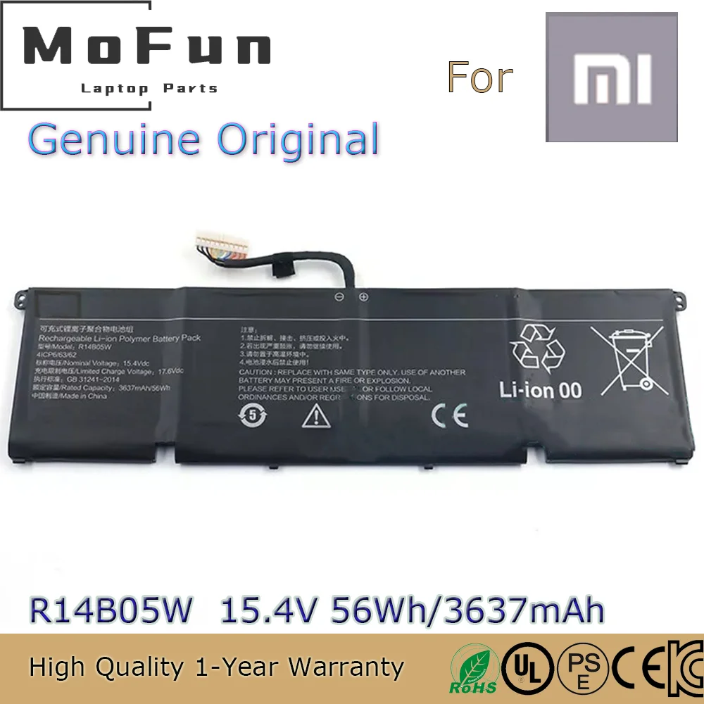 

Brand New Original R14B05W 15.4V 56Wh Laptop Battery for Xiaomi 14" Mi Pro X 14 (4ICP6/63/62) 1007664-733719-1