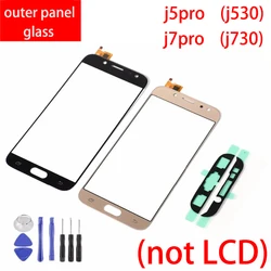 For Samsung Galaxy J5 2017 J5 Pro J530 J7 Pro J730 LCD Display Front Outer Glass Panel Touch Screen Sensor+Adhesive+Tools Parts