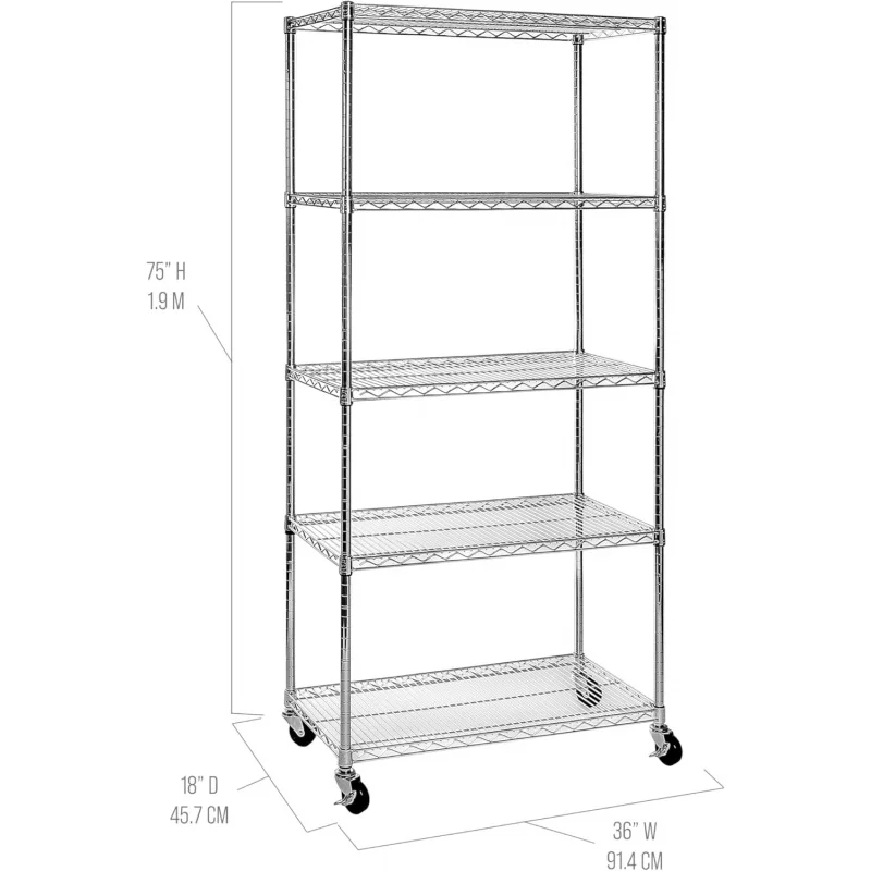 UltraDurable Heavy Duty NSF Solid Steel Wire Rack Storage Unit, Organizer Garage, Warehouse, Office, Restaurant, Classroom,