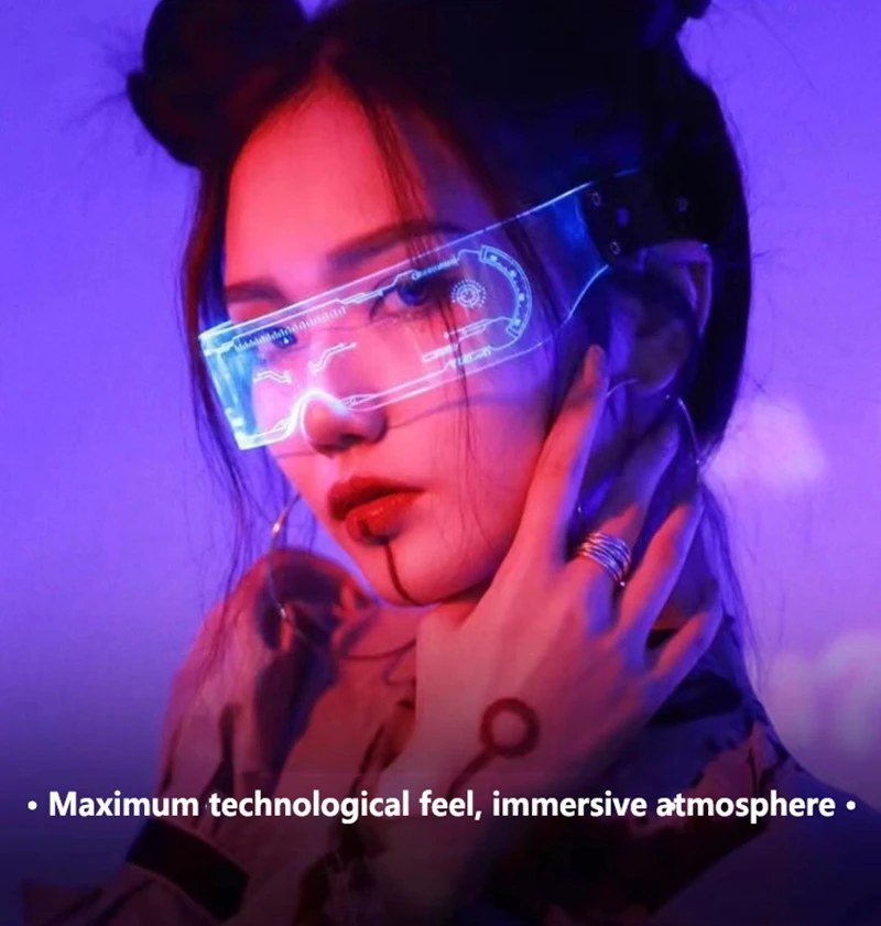 Electric Cyberpunk LED Goggles Sensation Glasses Bar Dance Party Music Festival Decoration Young For Man Children Birthday Gift