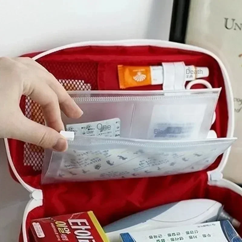 Bolsa de medicina portátil de tela Oxford, botiquín de primeros auxilios, botiquín de emergencia médica, organizador, bolsa de almacenamiento de pastillas para medicina doméstica al aire libre