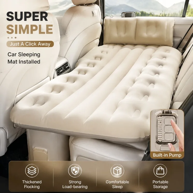 Portable Electric Inflatable Sleeping Mattress for Cars – One-Touch Inflation, Thick Air Cushion, Travel-Friendly Bed Pad