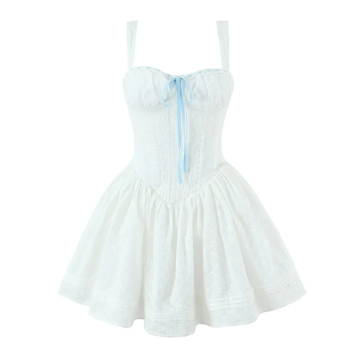 

Sweet Knot Belted Halter Dress Slimming A-Line Skirt Summer Casual High Waist Gown Women's Fashion