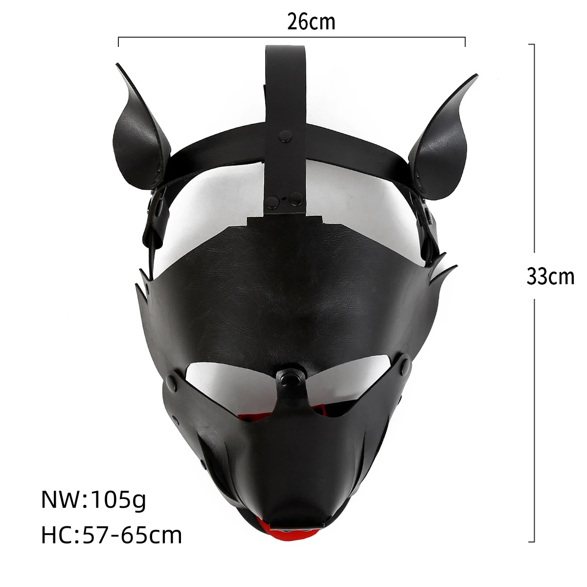 DIY Leather Mask Face Mask PU Bulldog Head Game Mask Suitable For DJ Pole Dance Performance Stage Performance Props Cosplay Mask