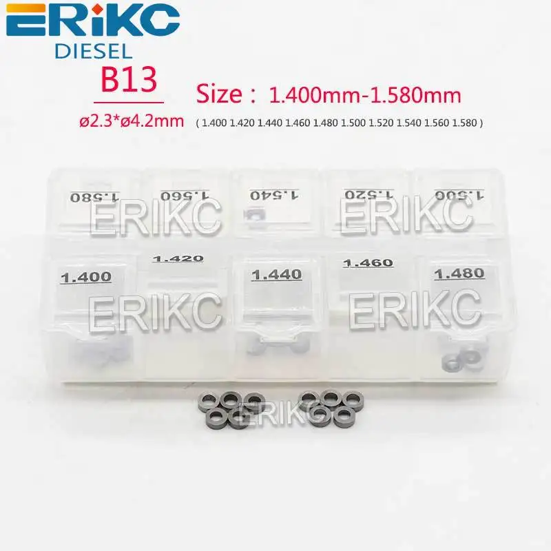 ERIKC B13 50 PCS Valve Shims SIZE 1.400MM-1.580MM Diesel Copper Gasket Washers Thickness FOR BOSCH INJECTOR