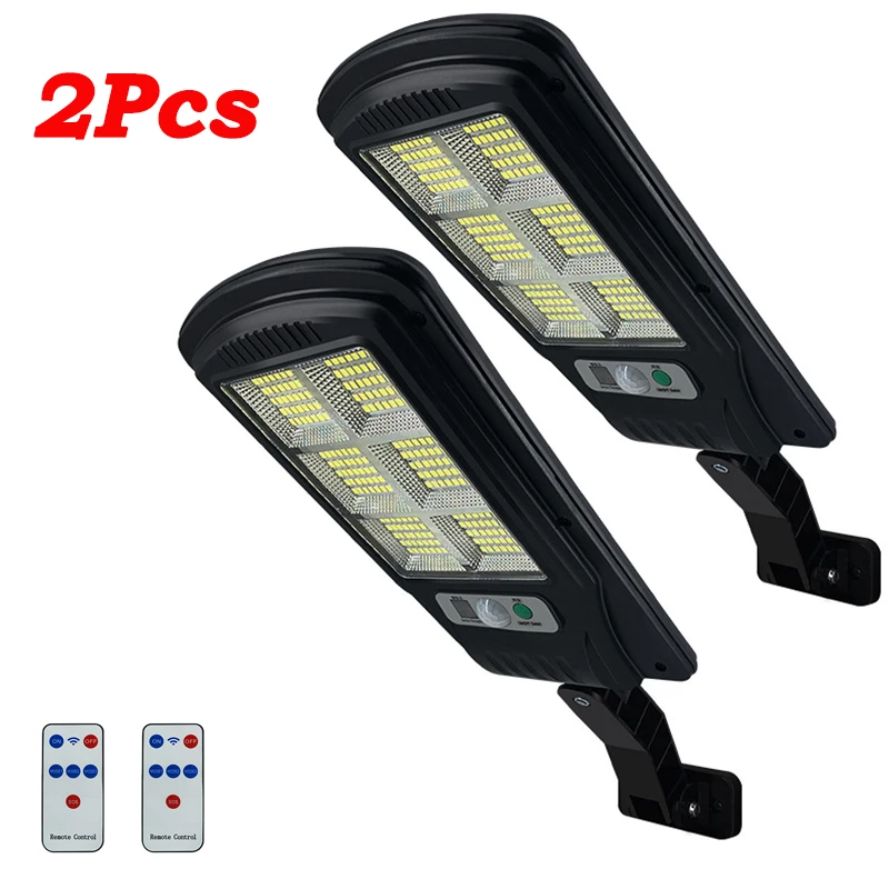 

2 шт. уличных солнечных светильников, водонепроницаемые, с датчиком движения, прожекторы для безопасности, коммерческое освещение для двора