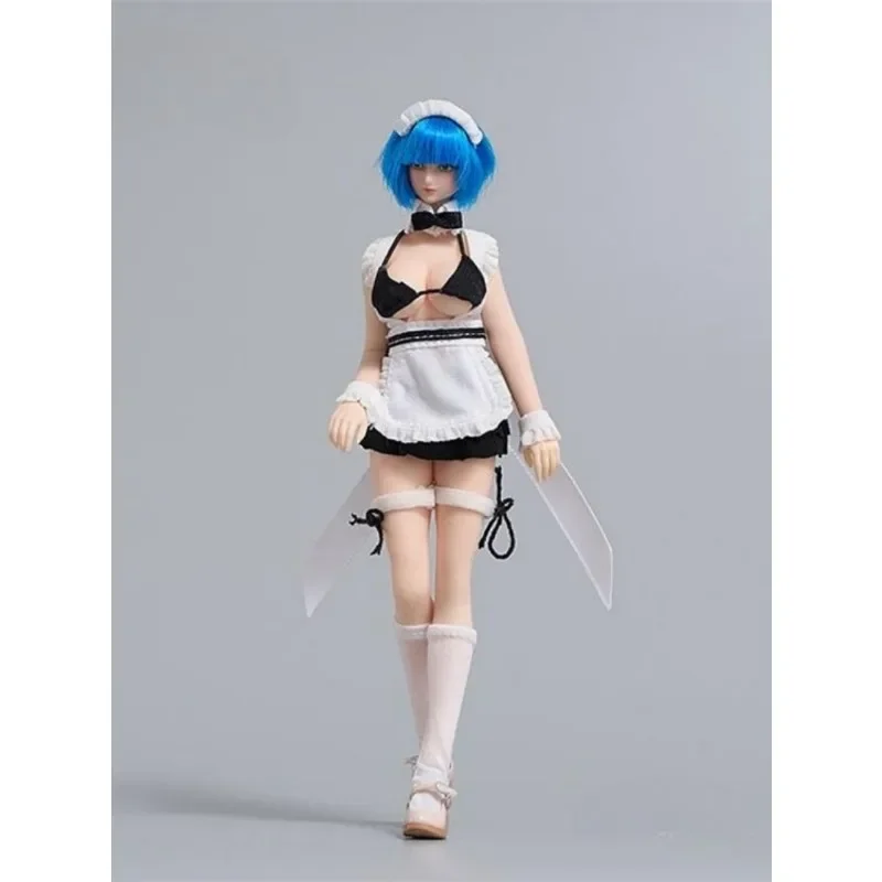 CD053 1/12 Scale Female Soldier Doll Maid Suit Apron Uniform Clothes Model for 6'' Action Figures Gift Toys Body