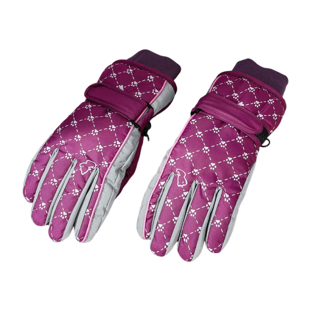 

Cold Proof Velvet Ski Snow Gloves Windproof Thickened Kids Children Baby Plush Gloves Waterproof Hand Warmer Autumn Winter
