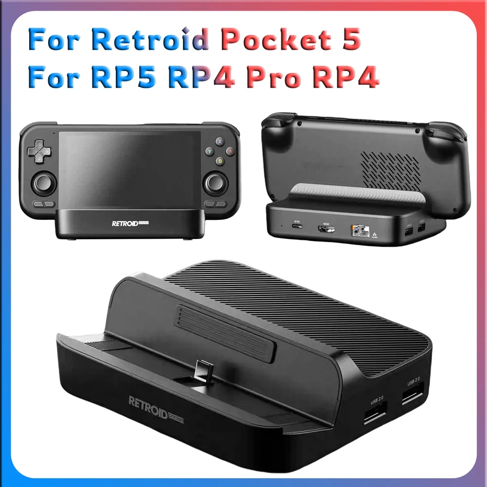 

7-In-1 Charging Dock for Retroid Pocket 5 Docking Station PD Charging HDMI-Compatible Charging Station Dock Station Replacement