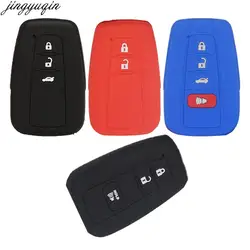 Jingyuqin Smart Car Key Silicone Rubber Case Cover For Toyota Prius CHR Camry Crown Prado Highlander RAV4 2016-2020 2/3/4 Button