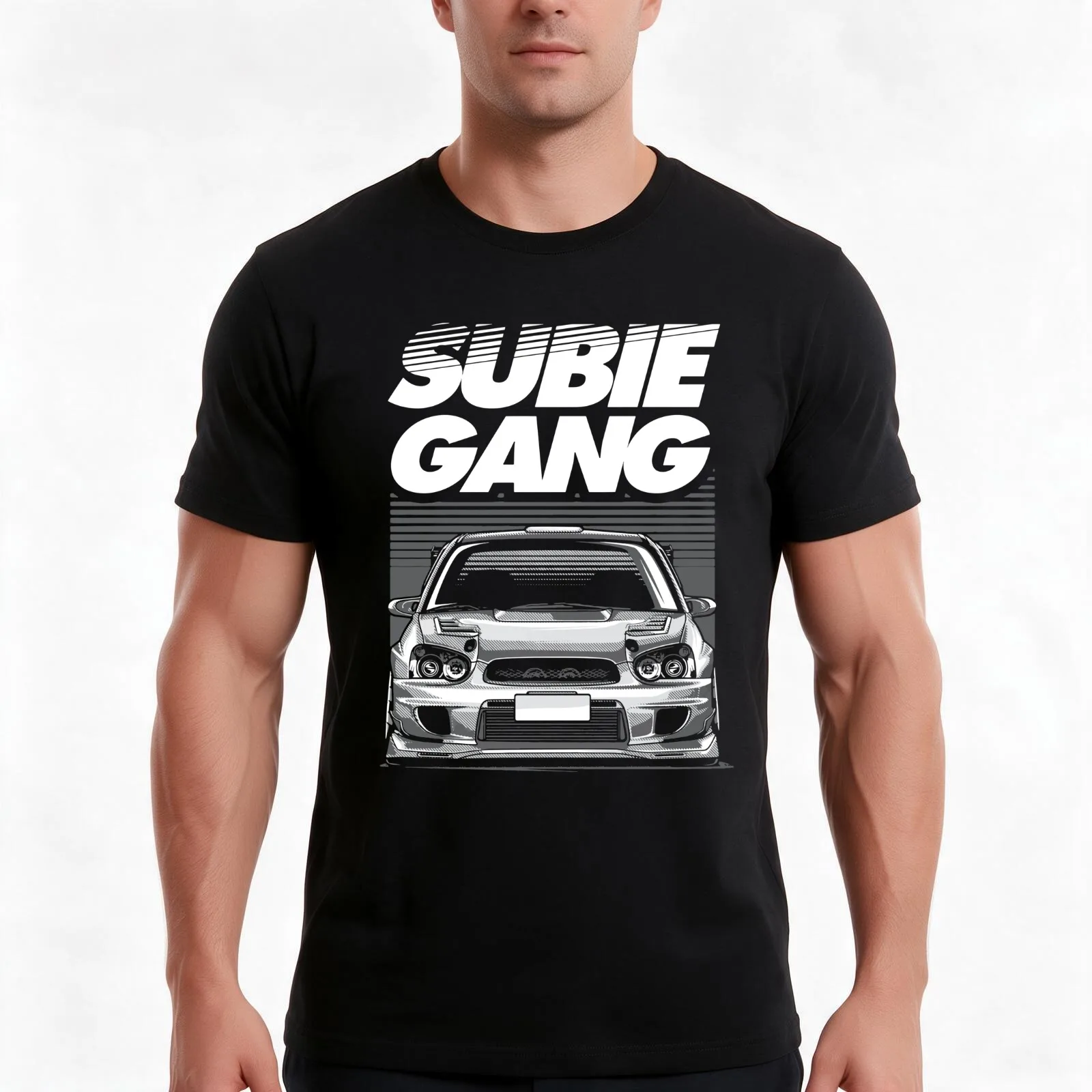 Subie Gang T-Shirt, Summer Casual Cotton Tee, Oversized Streetwear Tops, Vintage Graphic Print, Loose Fit Short Sleeve