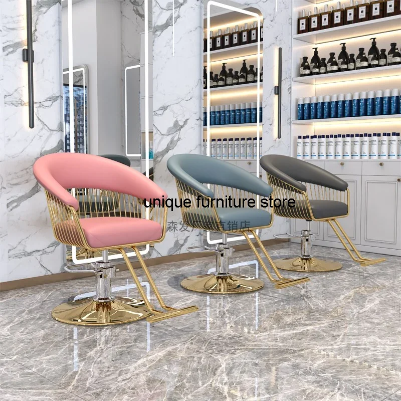 

Beauty Stool Hairdressing Barber Chair Swivel Nail Manicure Cosmetic Shampoo Barber Chair Luxury Vintage Sillas Salon Furniture