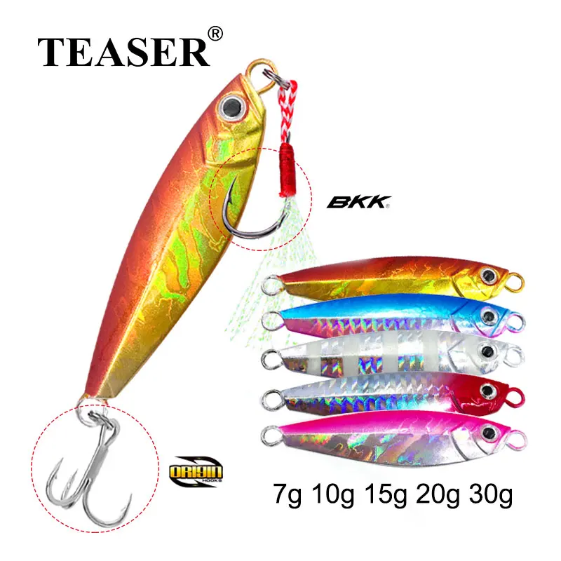 TEASER-J51 Artificial Fishing Lure,Rockfishing Micro Lure,Shore Casting,Slow Sinking Spoon,Jig SeaBass,Tackle,7g,10g,15g,20g,30g