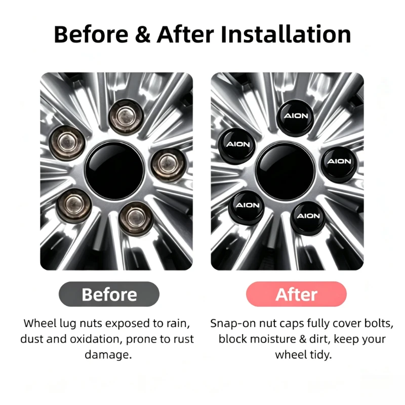 20Pcs Wheel Lug Nut Caps For GAC AION V AION UT AION Y Plus Auto Hub Screw Protection Cover Car Tire Wheel Styling Accessories - view 3