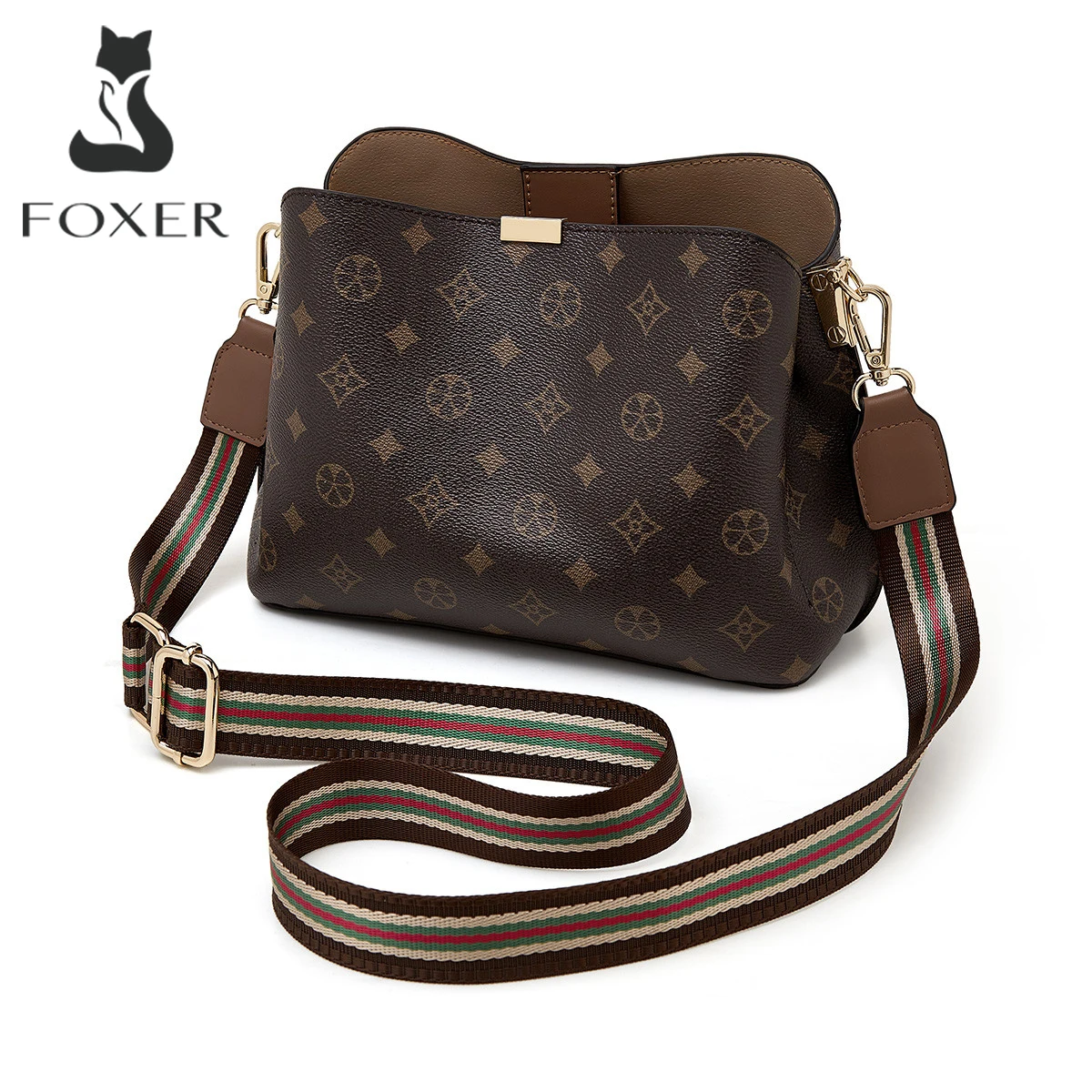 

FOXER Brand 2025 Winter Women's Shoulder Bag Large Capacity Tote Bag Retro Female Crossbody Purse Best Gift for Mom