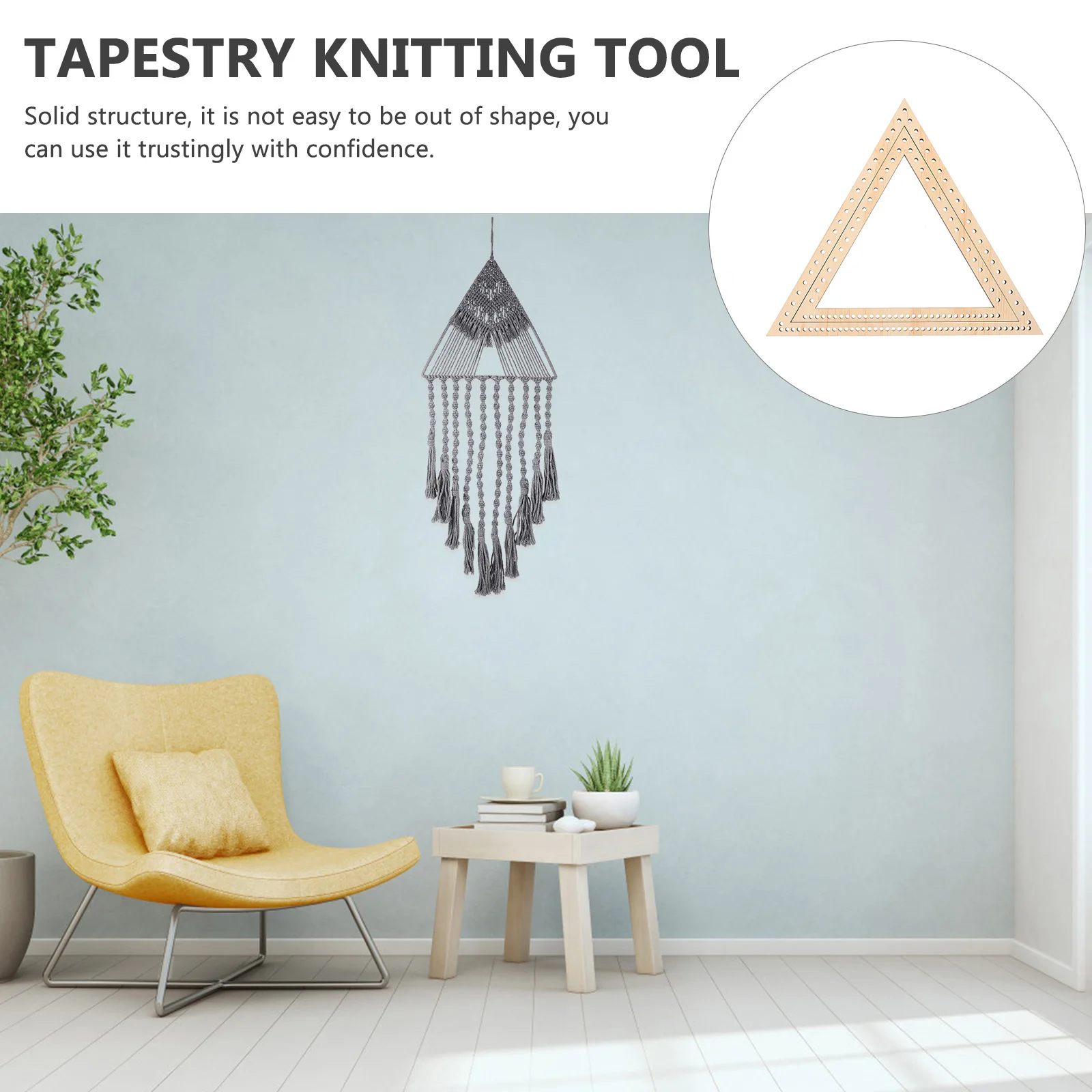 

2pcs Wooden Triangle Weaving Natural Wood Handmade Tapestry Knitting Tool Dream Catcher Frame Craft Supply for Parent