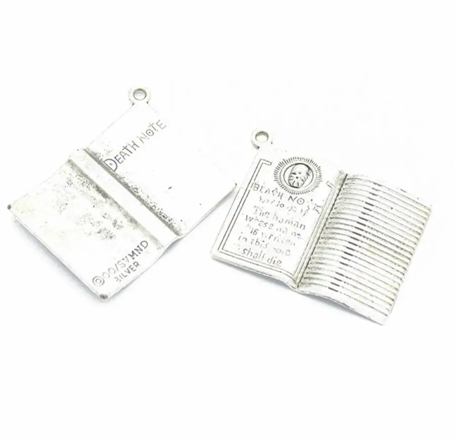 15pcs Charms Book Death Note 35x25mm Tibetan Pendants Crafts Making Findings Handmade Antique Jewelry DIY For Necklace F0356