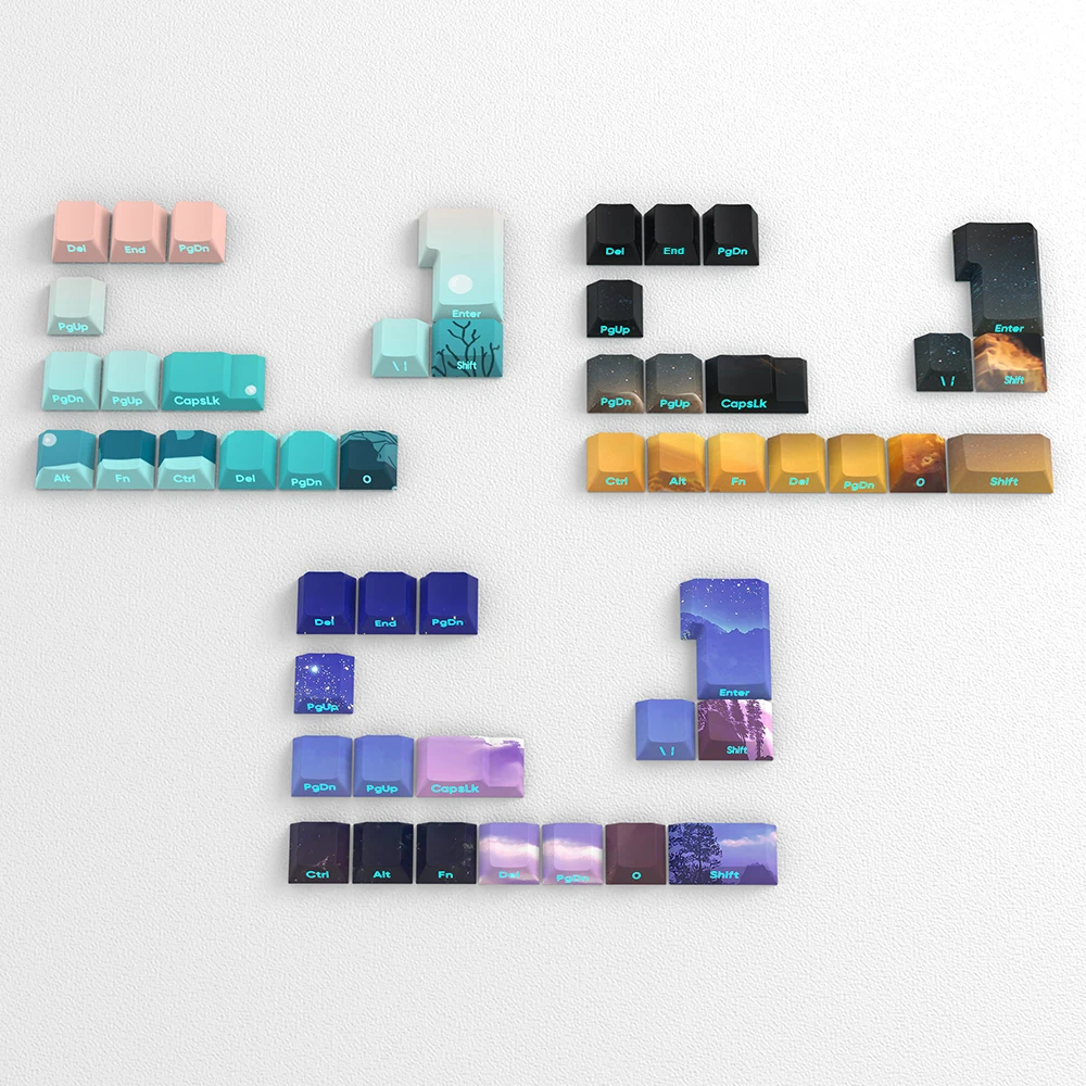 Double Shot pbt Keycaps 125 Key Light of Dawn Custom Keycap Set Dye Sub Backlight Key Caps For MX Switch Mechanical Keyboard Cap