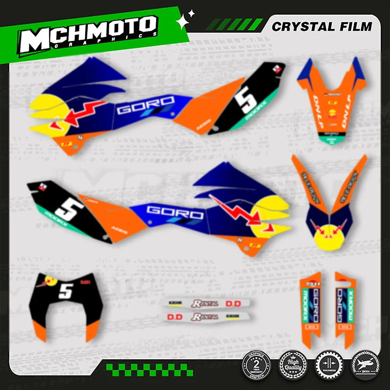 

MCHMFG Motorcycle Graphics Background Decals Stickers Kits For KTM SMC-R 690 2012-2018 Number Name Custom