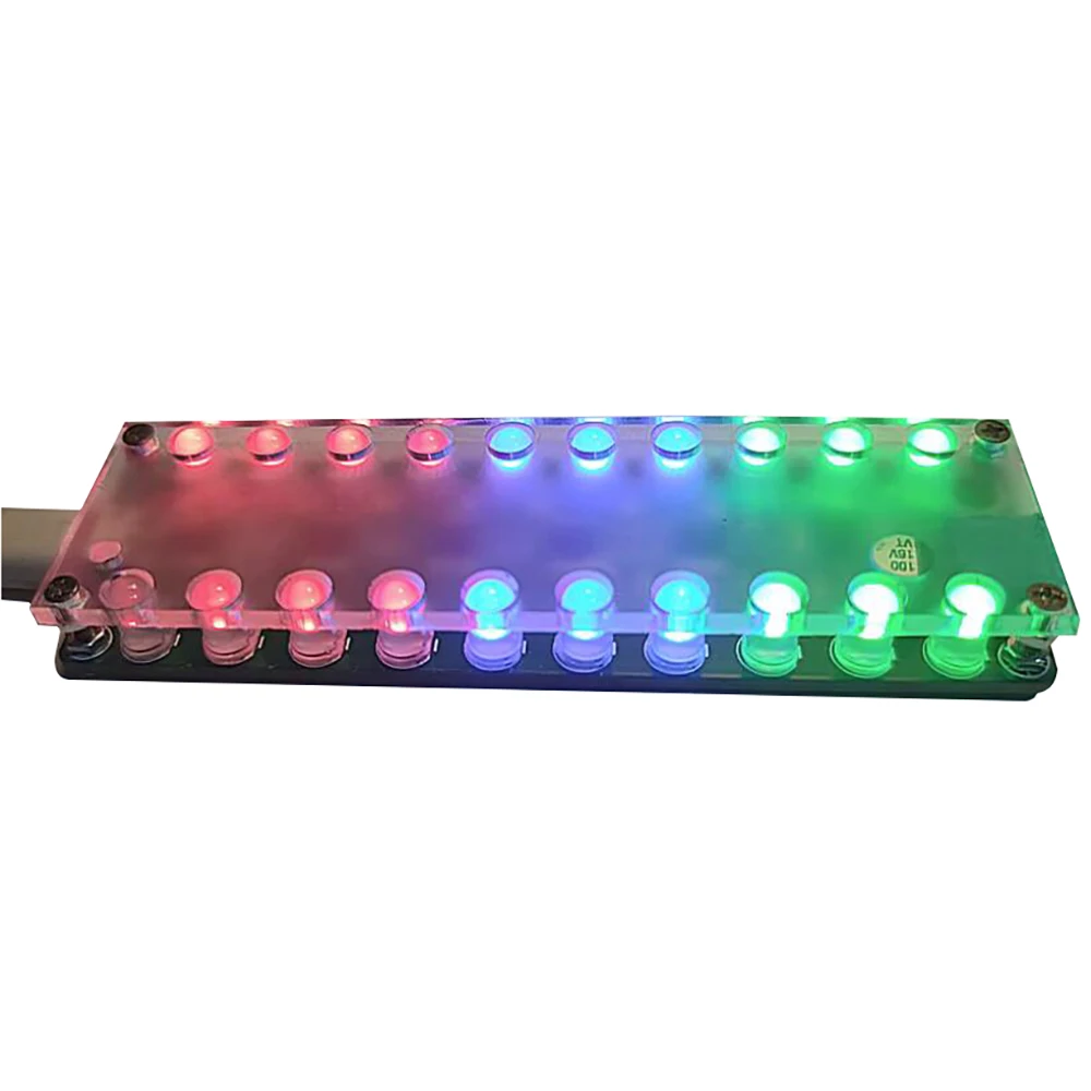 Voice Control Music Spectrum Audio Level Meter 20 LED Indicator Light Display Rhythm Melody LAMP Power Amplifier Speaker Signal