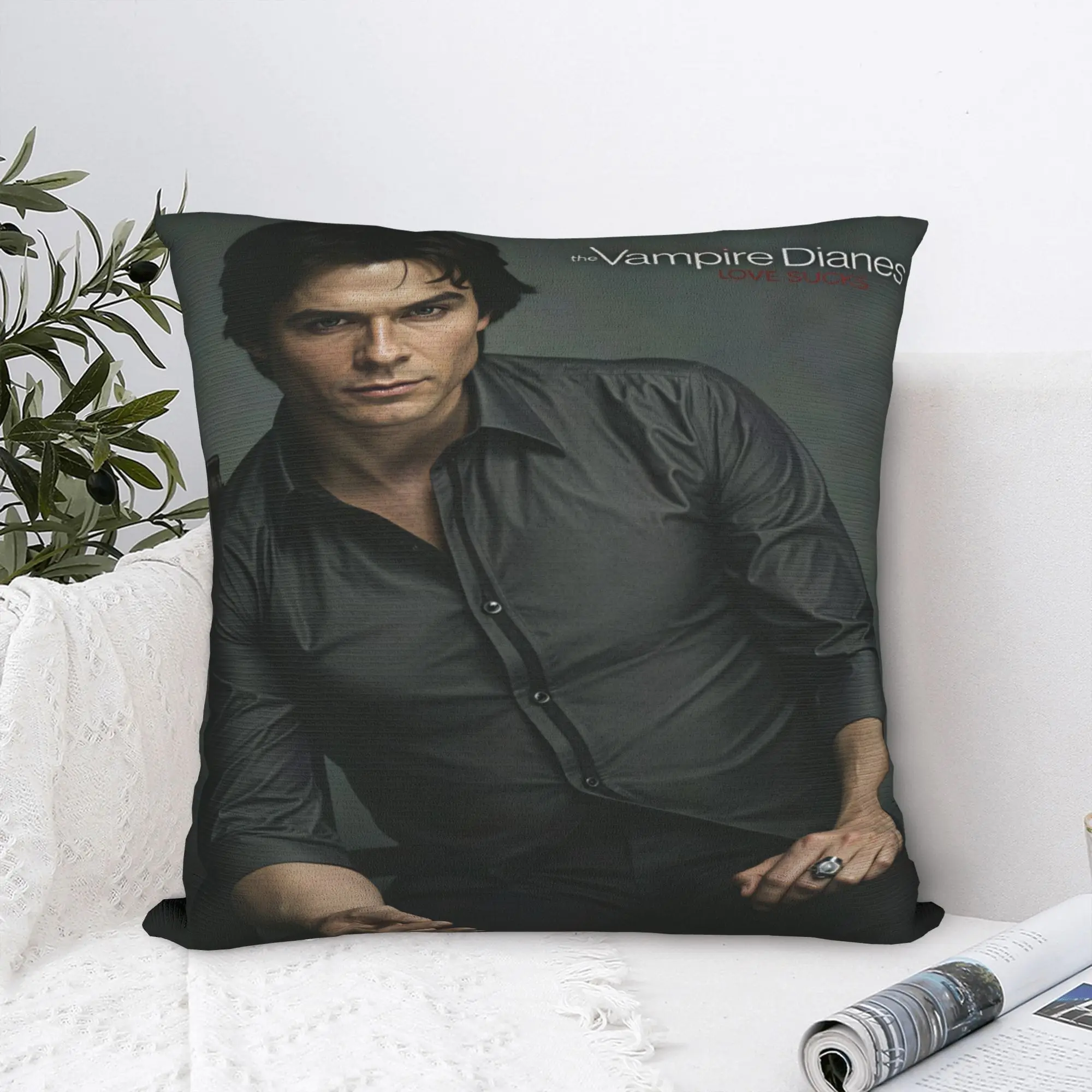 Vampire Diaries Damon Klaus  Pillow Cover  Comfy Cushion Cover Novelty Pillow Case For Chair Sofa Home Decor