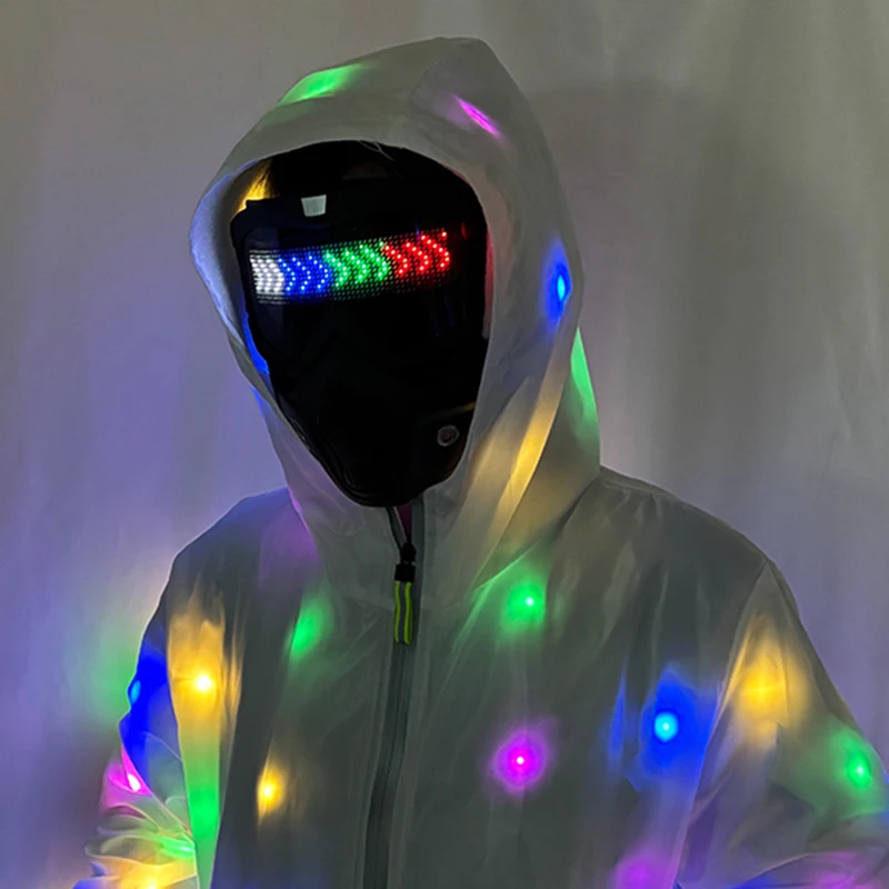 

LED Bluetooth Goggles Face Mask Birthday Game Halloween Scary Mask Party Decoration Bluetooth Control DIY Image Pattern Mask LED