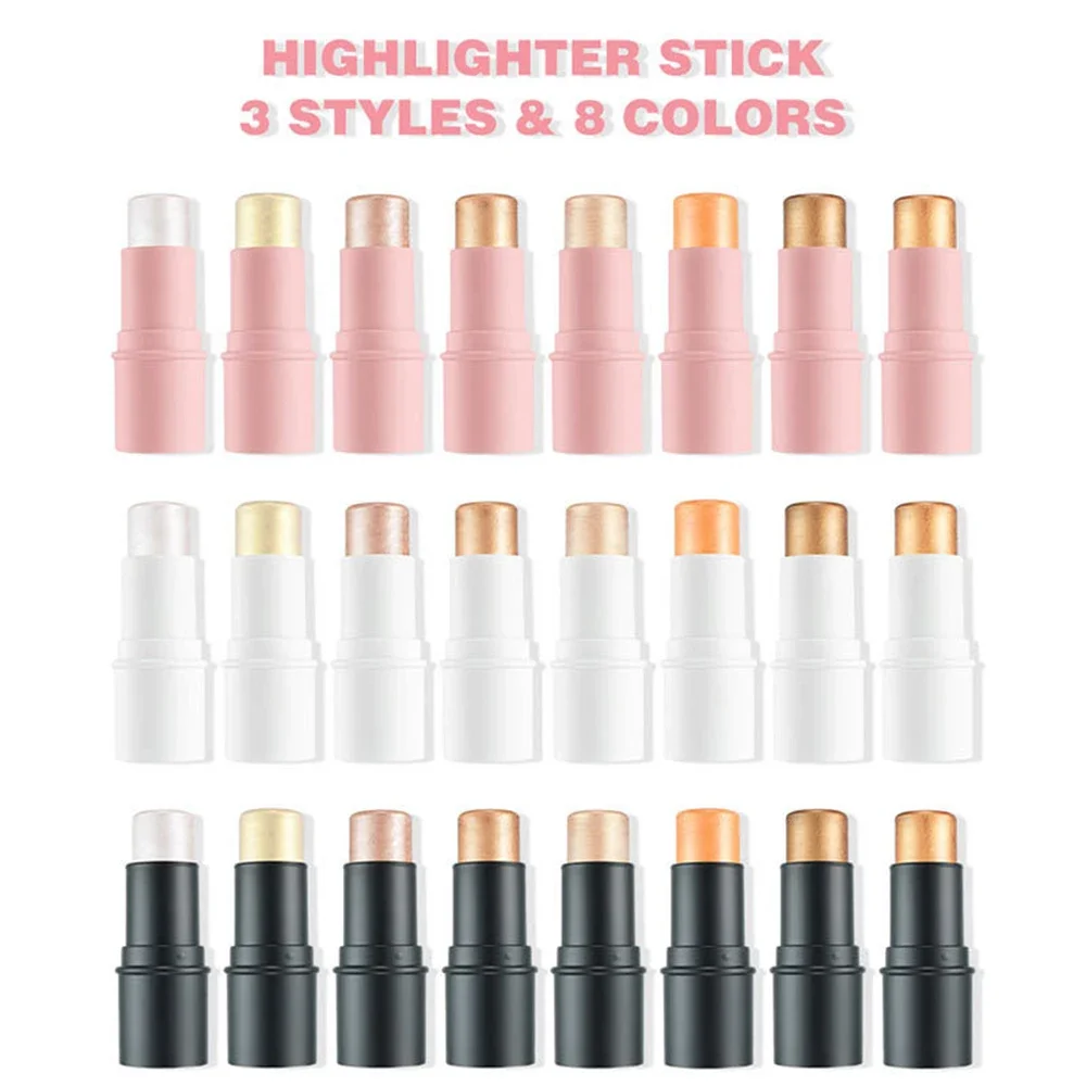 8 Color Highlight Stick Private Label Long Lasting Waterproof Non-Comedogenic brighten Custom Logo Makeup Wholesale Cruelty Free