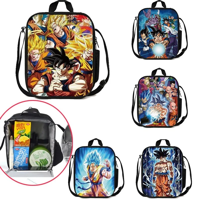 Dragon Ball Son Goku Lunch Bag Anime Handle Insulated Refrigerated Bag Children\'s Travel Food Storage Breakfast Insulated Bag