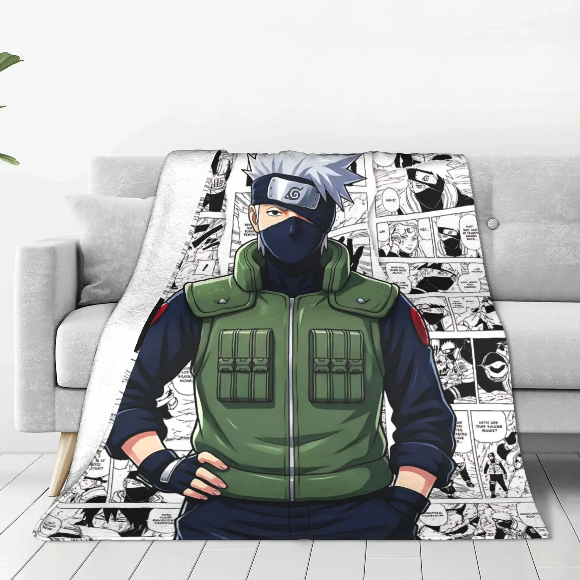 1PC Kakashi Hatake  Winter Blankets for Adults Bedding Home Interior Sofa Knee
