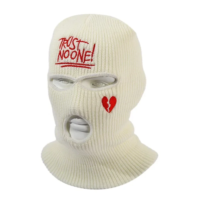 Trost Noone Embroidery 3 Holes Balaclava Knit Hat Army Tactical CS Winter Ski Riding Mask Beanie Prom Party Mask Warm Mask