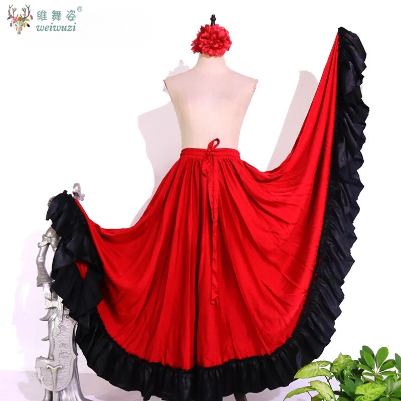 Saias de dança de flamenco roupas de prática high end sexy 720 graus saia de balanço palco desempenho traje roupas de dança moderna