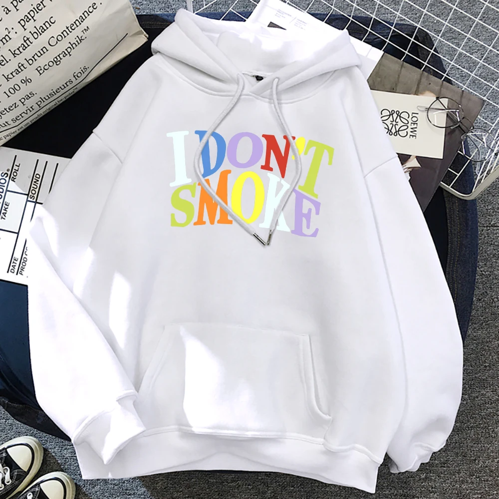 I Don'T Smoke Street Printing Hoody Mens Personality Hip Hop Casual Hoodie Crewneck Fleece Pullovers Sports Warm Hoody Men