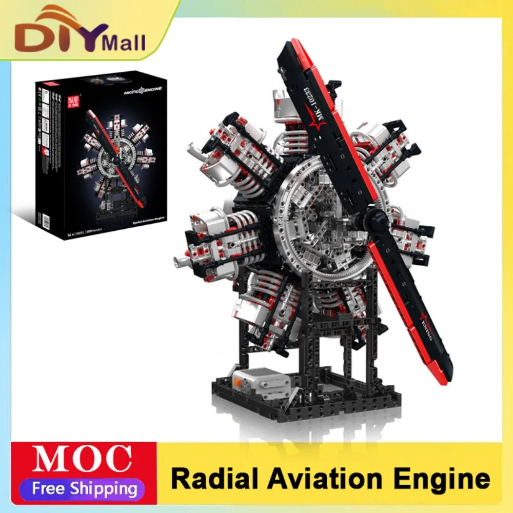 

Mould King 10233 Radial Engine Building Kit 3089PCS Aviation STEM Model With Power Drive For Kids Adults Creative Gift