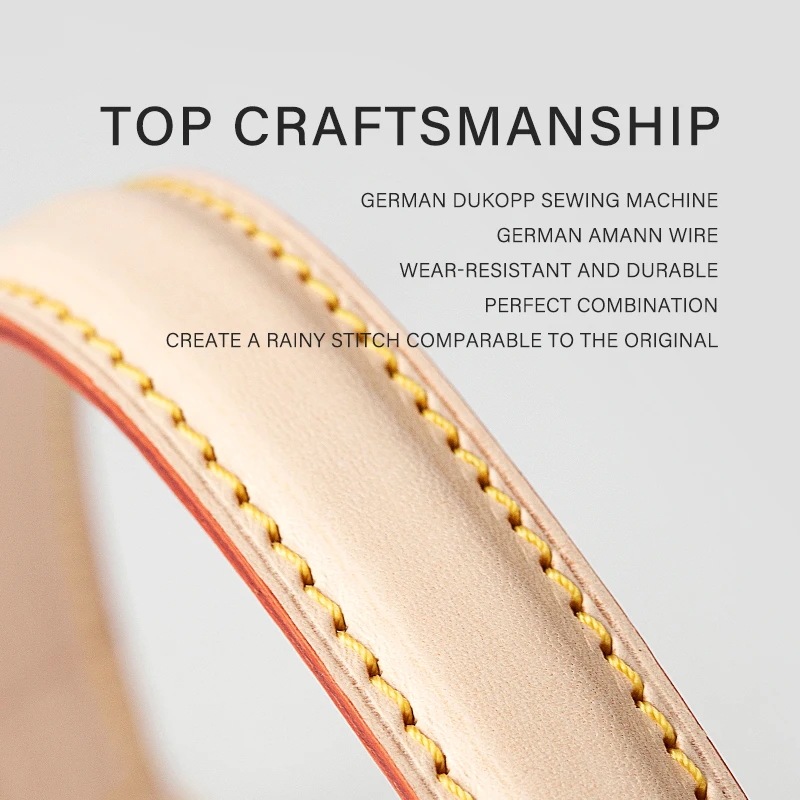 CRAZYSMITH Leather Bag Strap For LV Noe Handle Straps 100% Geunnie Handbag Crossbody 37cm Short Shoulder Belts Bag Accessories