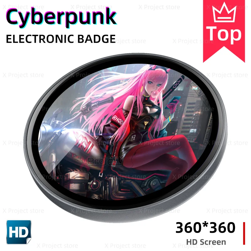 

Anime Merchandise for Otaku Fans Dynamic Electronic Badge Digital Display Badge for Game Peripherals Excellent Birthday Gifts