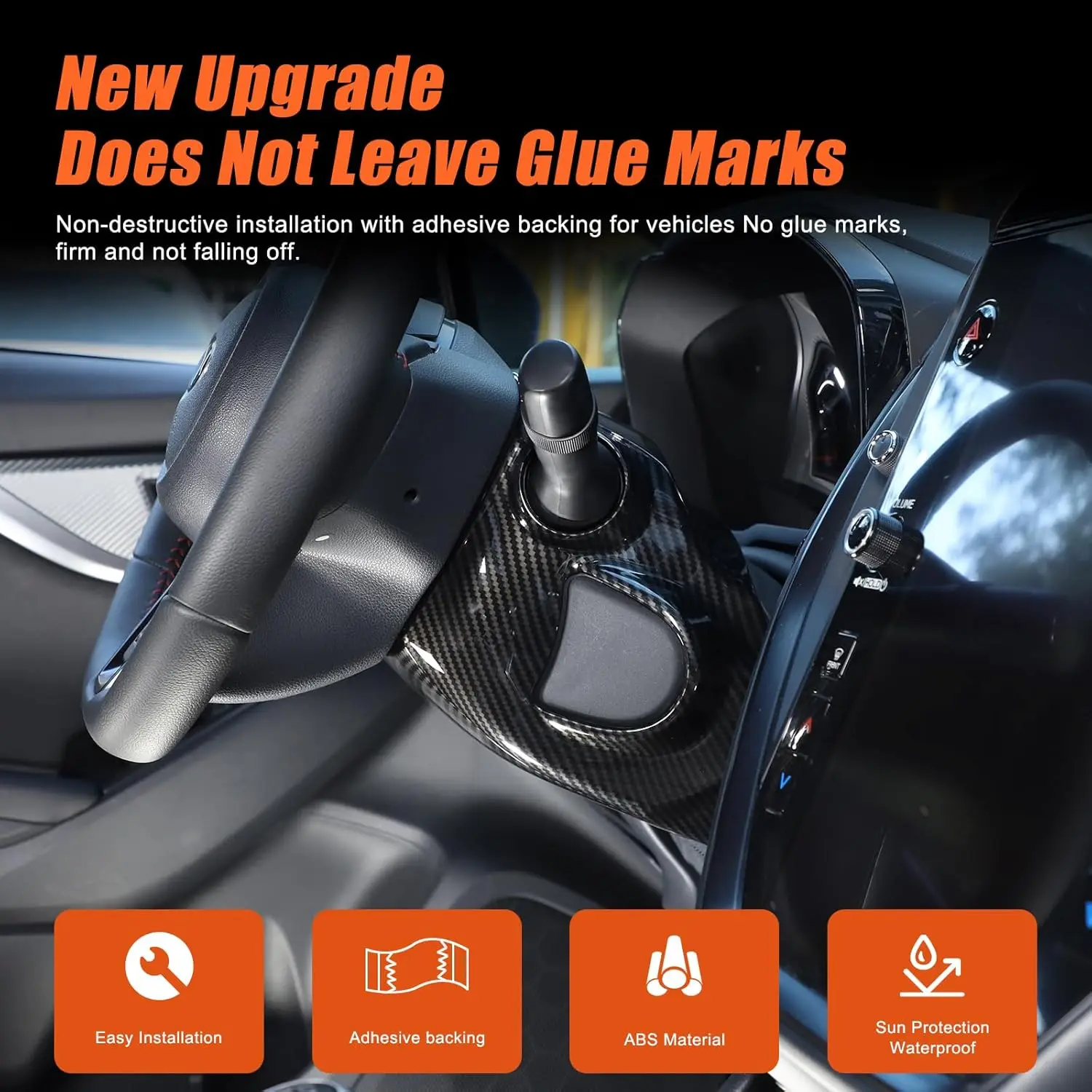 

2PCS ABS Carbon Style Car Steering Wheel Column Cover For Subaru WRX Levorg STI 2022-2026 Interior Decorative Trim Accessories