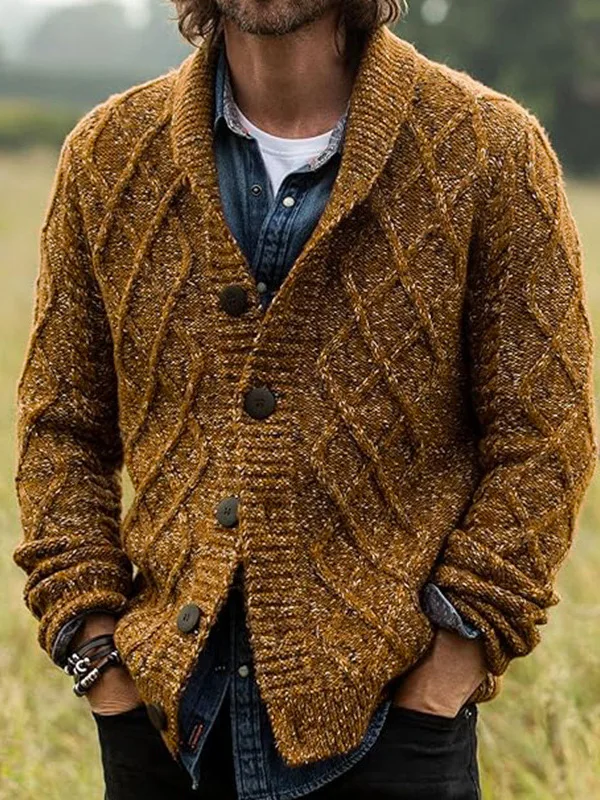 

Мужской вязаный шерстяной кардиган в стиле ретро на осень-зиму, с ромбовидным узором, свободного кроя, повседневный, SY033